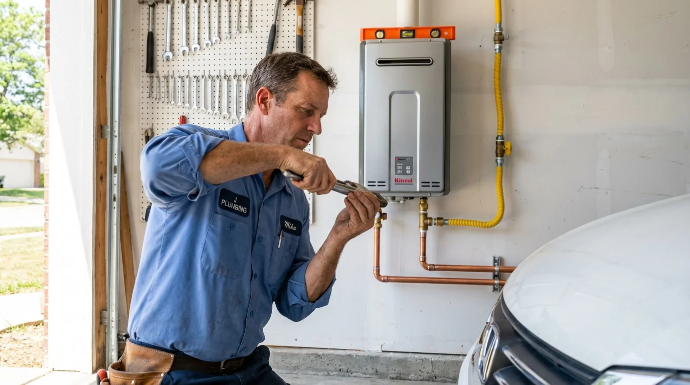 Tankless water heater installation by a Johns Plumbing LLC plumber in Salem